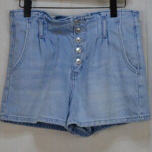High rise button fly denim short ,size 8 ,100 cotton